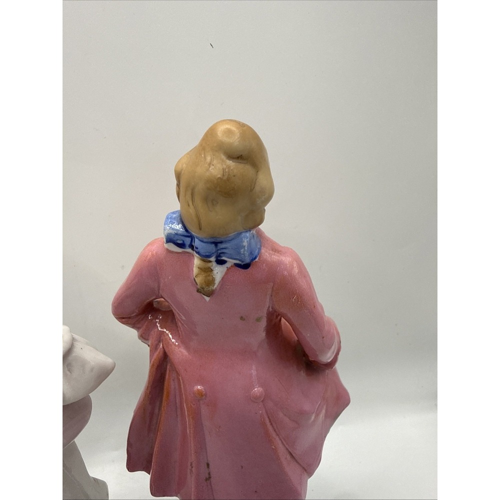 Pair Vintage Occupied Japan Porcelain Victorian Man Woman Figurines 1945-1952 6" - Picture 11 of 16